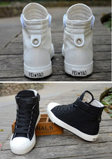 PureStep™ Men’s White High-Top Canvas Sneakers