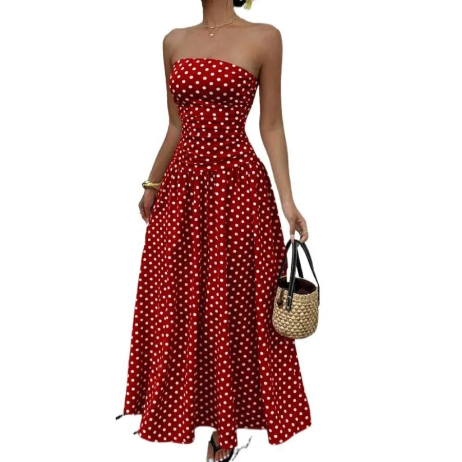 Women's Polka Dot Maxi Dress