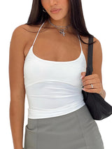White Halter Cami Top