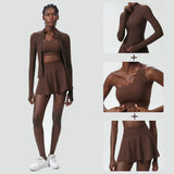 Women 3PCS Fitness Tennis Skirt Set
