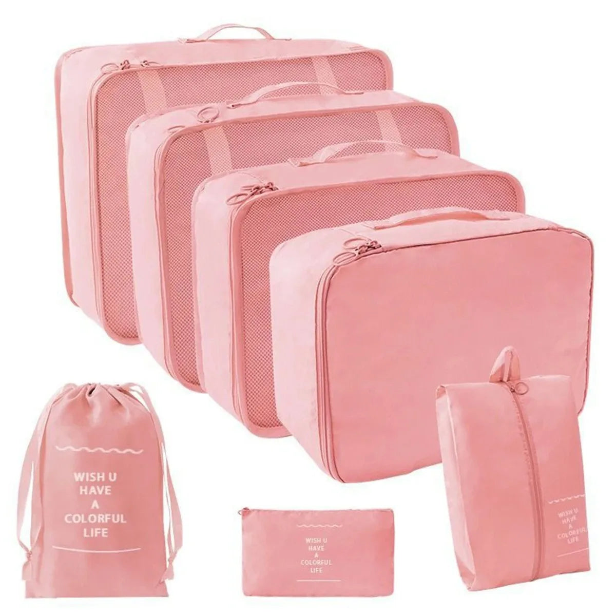 7-Piece Travel Packing Organizer Set – Folding Luggage Cubes