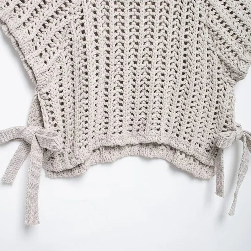Women's Side Bow Knitted Pullover