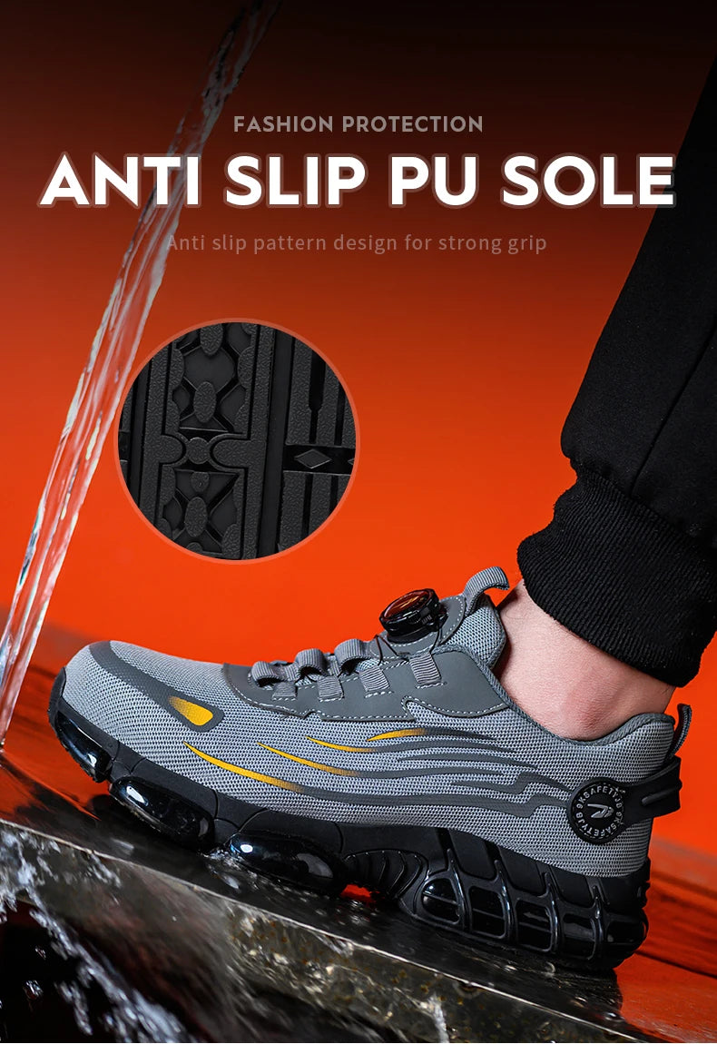 Men Rotating Button Safety Sneakers