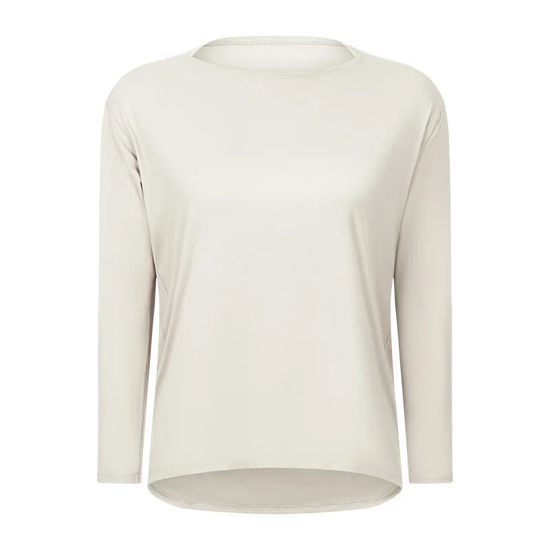 Women's Long Sleeve Yoga Shirt – Quick-Dry Loose Running Training Top