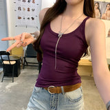 Basic Ribbed O-Neck Camisole Tank Top