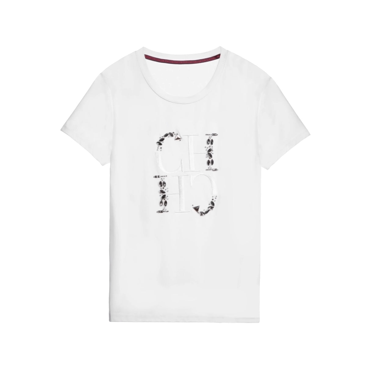 Embroidered Elegance Round Neck T-Shirt