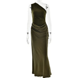 Luxe One-Shoulder Satin Gown