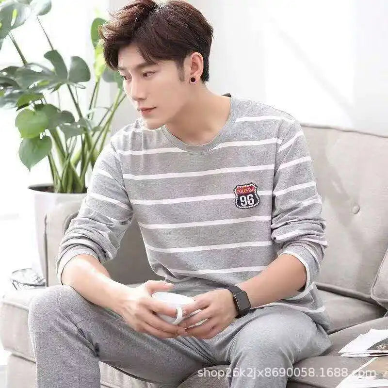 Men’s Cartoon Striped Pajama Set
