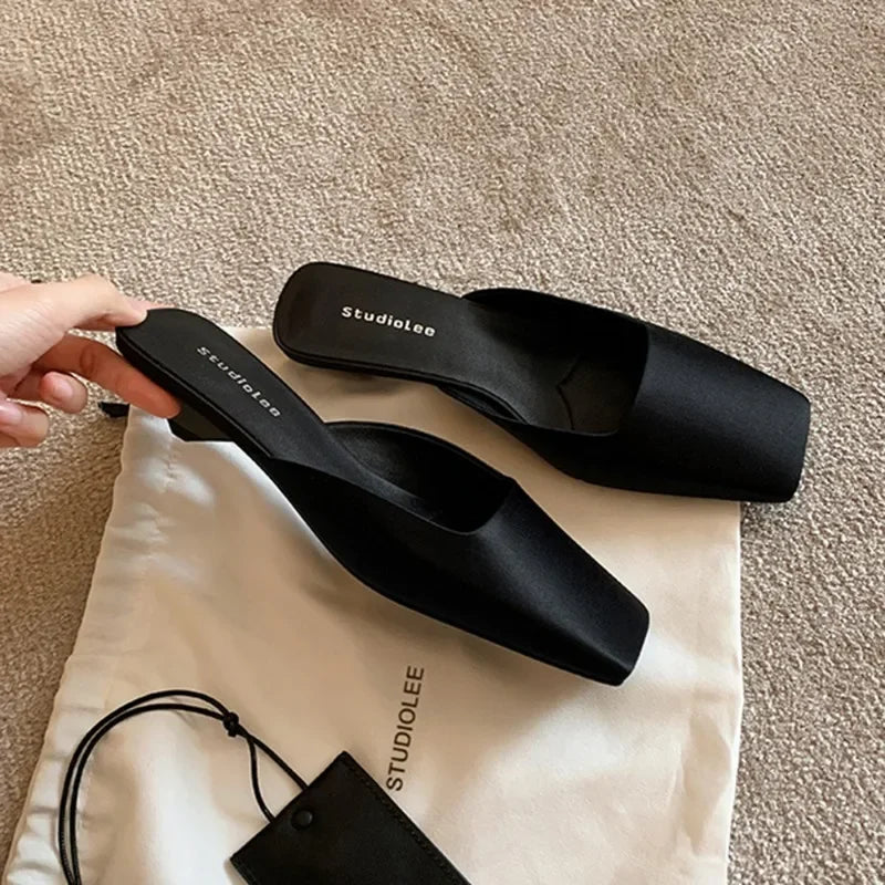 Women’s Satin Low Heel Mules