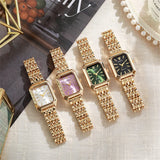 Gold Plated Square Ladies Quartz Watch