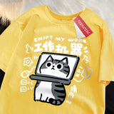 Men Oversize Japanese Print T-Shirt