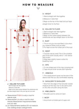 Measurement guide for a mermaid wedding dress, detailing steps for accurate fitting.