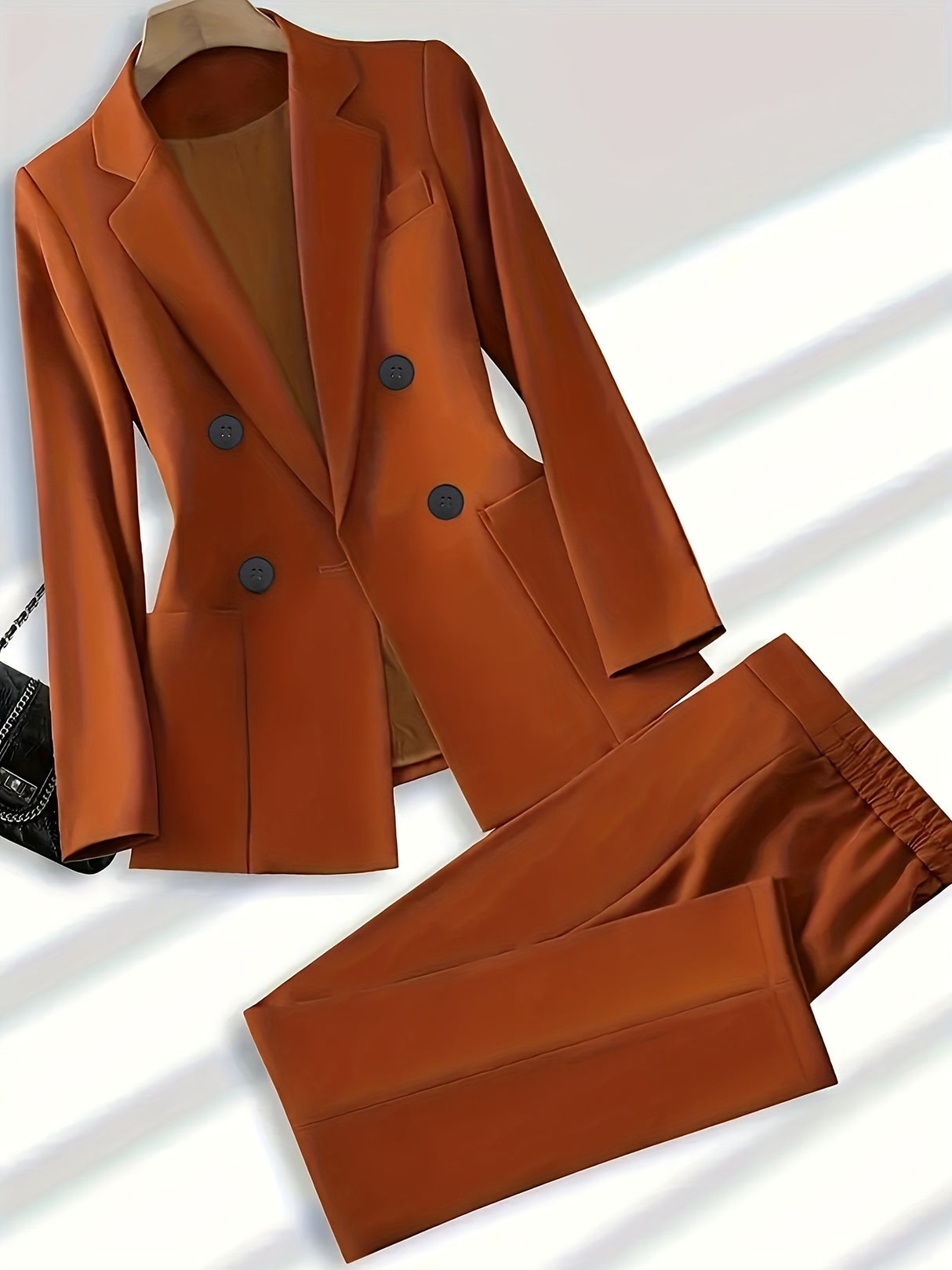 VNeckSet™ – Blazer & Pants Combo (Solid Color, Button Detail, All-Season Style)
