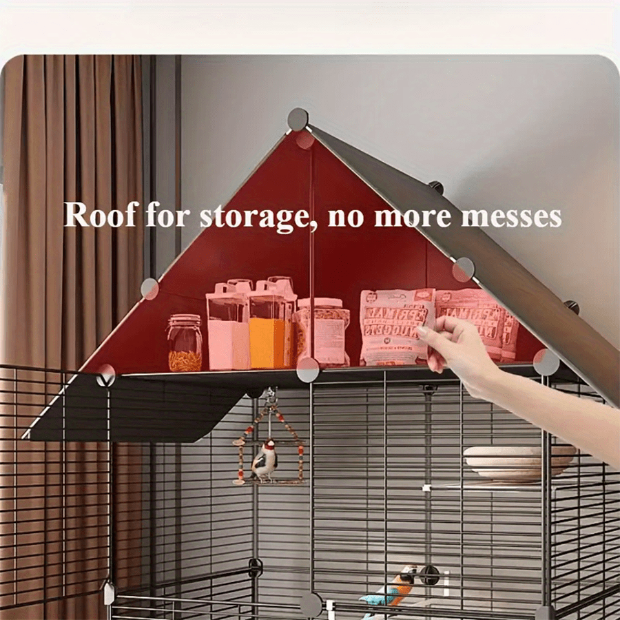 Storage roof feature of the heavy-duty bird cage, keeping your items organized and mess-free.