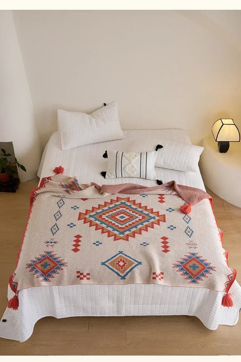 Bohemian Knit Sofa Blanket | by Anwer Fancy | Worldwide Shipping