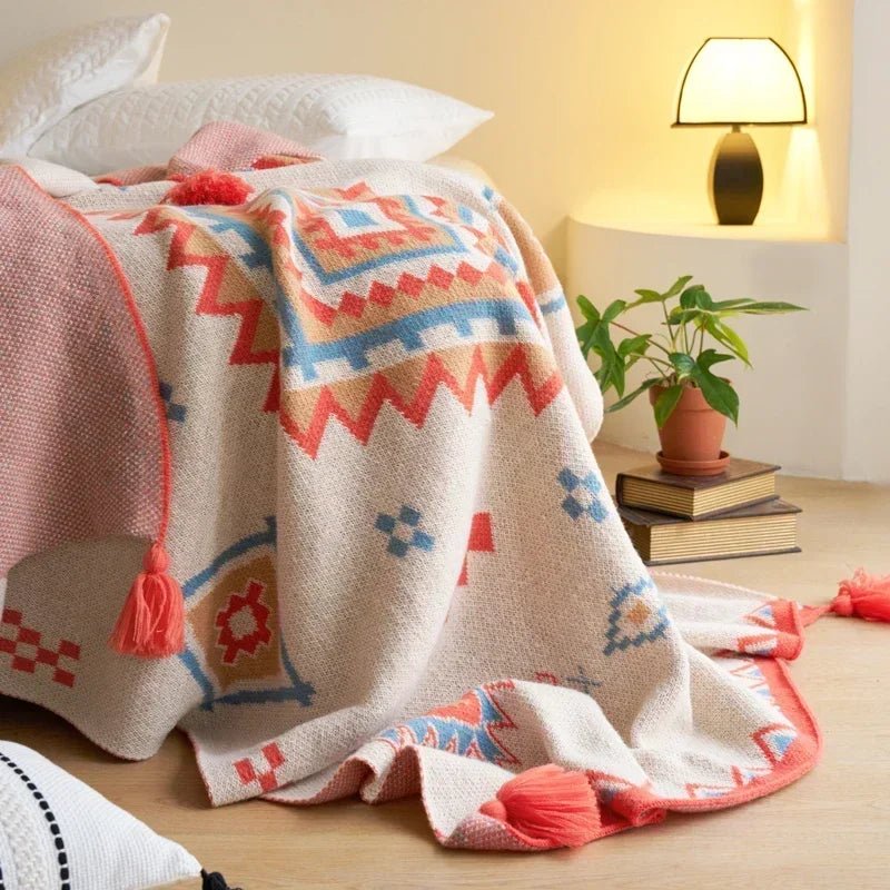 Bohemian Knit Sofa Blanket | by Anwer Fancy | Worldwide Shipping