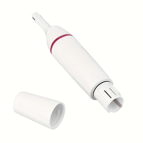 5-in-1 Electric Epilator for Women in white with removable cap, ideal for multipurpose hair removal, powered by AA batteries.