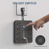 14-in-1 Power Strip with Surge Protection and One-Touch Control Switch