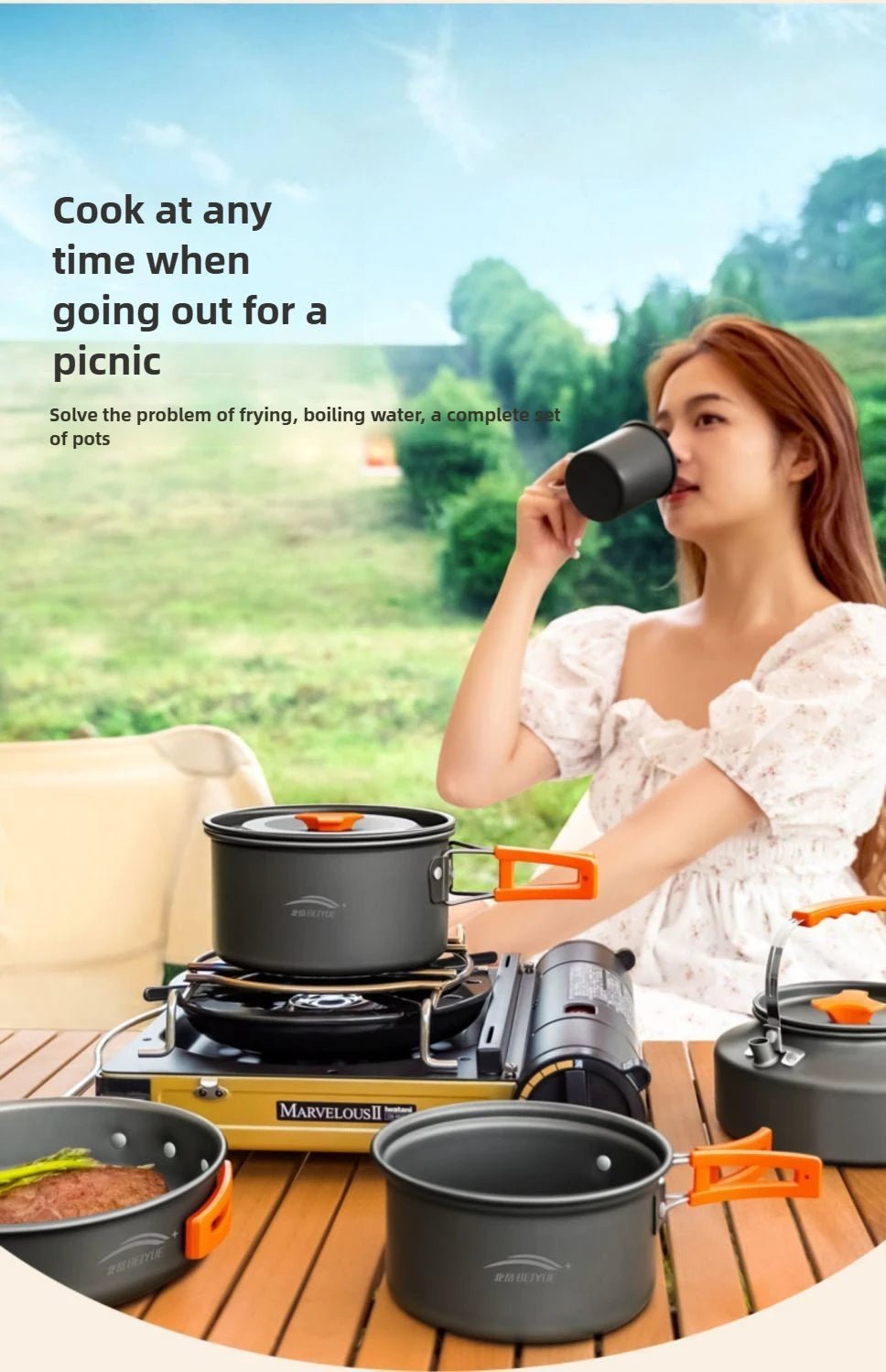 Camping Cookware Combination Set | by Anwer Fancy | Worldwide Shipping