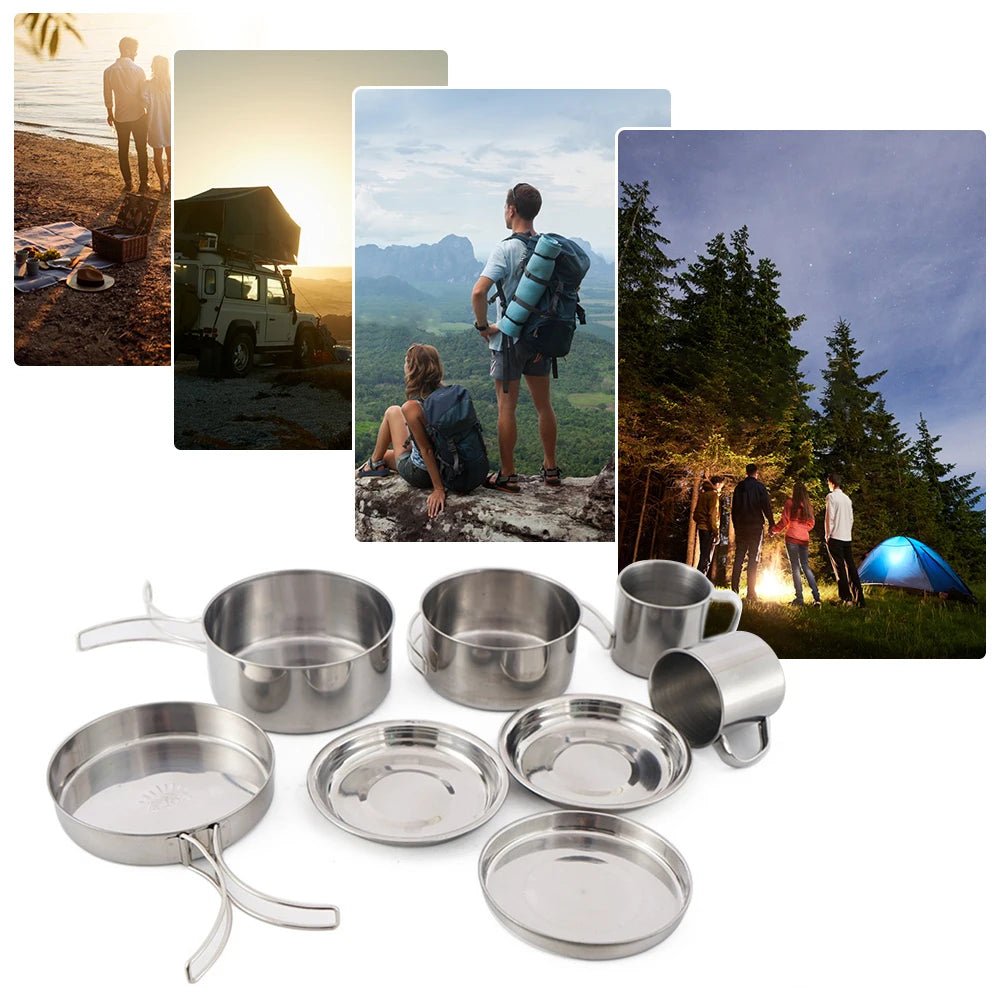 Camping Mess Kit (8pcs) | by Anwer Fancy | Worldwide Shipping