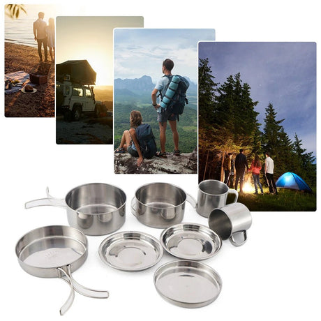 Camping Mess Kit (8pcs) | by Anwer Fancy | Worldwide Shipping