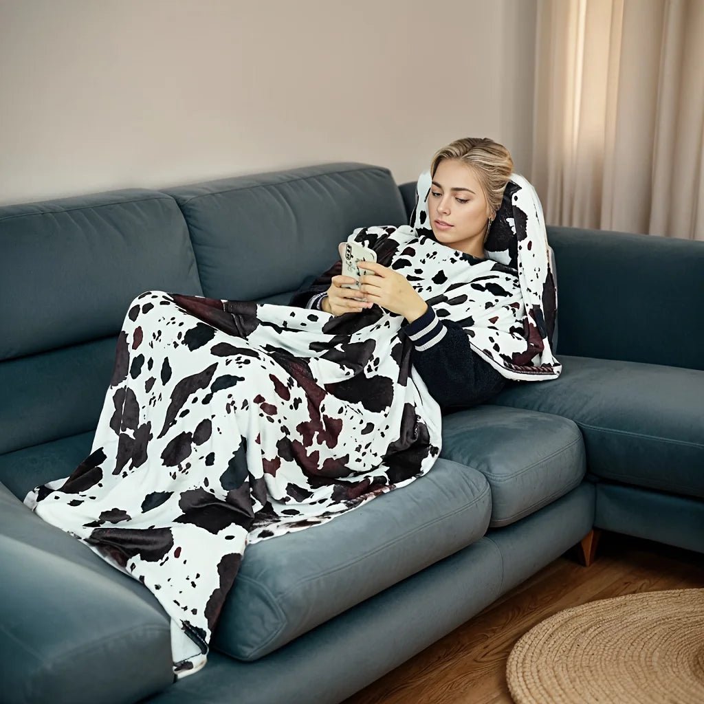 Comfortable Blue Flannel Blanket with Pillow | by Anwer Fancy | Worldwide Shipping