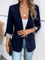 Cuffique™ – Blazer with Striped Cuff (Semi-Formal, Smart Versatility, Polyester Blend)