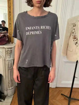 Distressed Letter Print Loose Fit T-Shirt | by Anwer Fancy | Worldwide Shipping