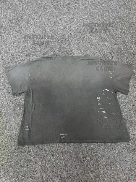 Distressed Letter Print Loose Fit T-Shirt | by Anwer Fancy | Worldwide Shipping