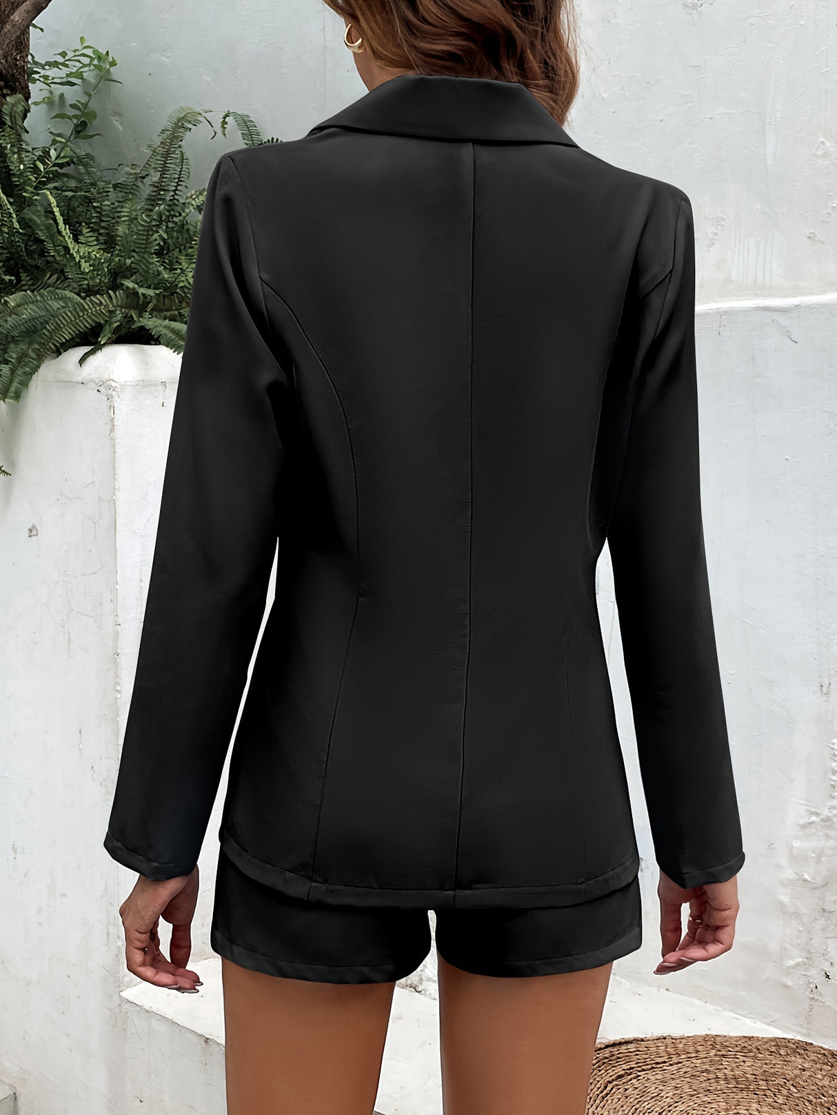 StretchPair™ – Blazer & Shorts Set (Solid Color, Flexible Fit for Summer Comfort)
