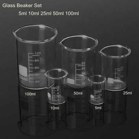 Glass Beaker Set (5pcs) | by Anwer Fancy | Worldwide Shipping