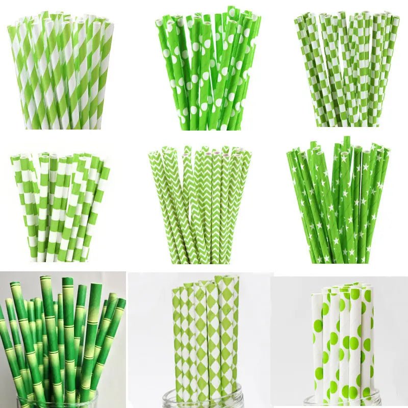 Grass Green Paper Straws (25pcs) | by Anwer Fancy | Worldwide Shipping