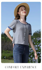 I Believe You Striped Women’s Knit Top | by Anwer Fancy | Worldwide Shipping