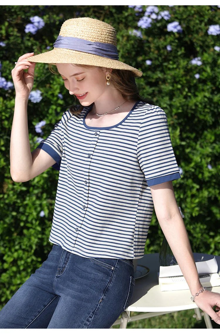 I Believe You Striped Women’s Knit Top | by Anwer Fancy | Worldwide Shipping