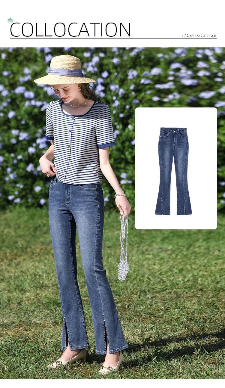 I Believe You Striped Women’s Knit Top | by Anwer Fancy | Worldwide Shipping