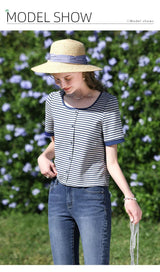 I Believe You Striped Women’s Knit Top | by Anwer Fancy | Worldwide Shipping