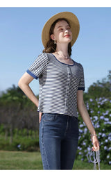 I Believe You Striped Women’s Knit Top | by Anwer Fancy | Worldwide Shipping