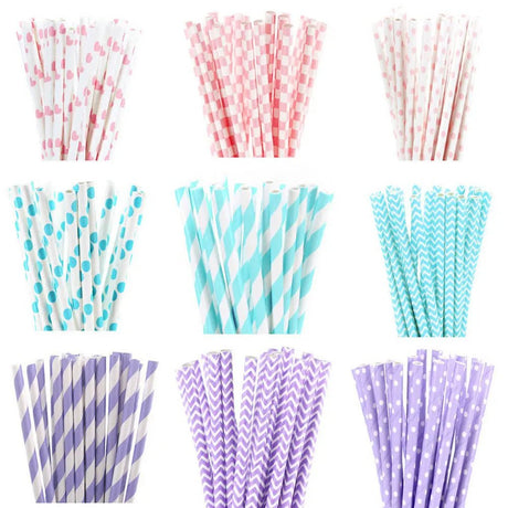 Light Color Paper Straws (25pcs) | by Anwer Fancy | Worldwide Shipping
