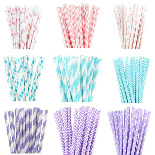 Light Color Paper Straws (25pcs) | by Anwer Fancy | Worldwide Shipping