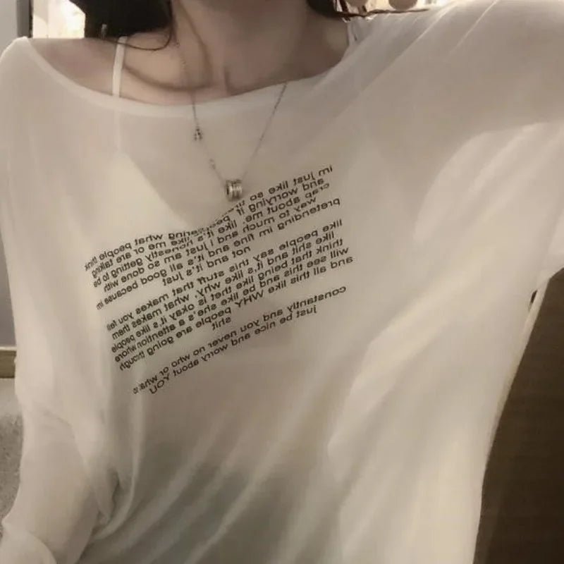 Loose Letter Print T-Shirt Women | by Anwer Fancy | Worldwide Shipping