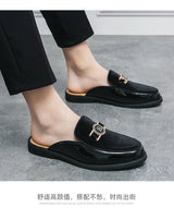 Men’s Black Leather Mules | Men's Mules & Clogs by Anwer Fancy | Worldwide Shipping