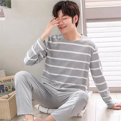 Men’s Cartoon Striped Pajama Set | Men's Loungewear by Anwer Fancy | Worldwide Shipping