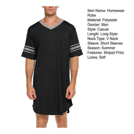Men’s Contrast Sleep Shirt Robe | Men's Loungewear by Anwer Fancy | Worldwide Shipping