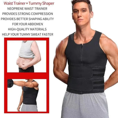 Men’s Double Belt Sauna Shaper Vest | by Anwer Fancy | Worldwide Shipping