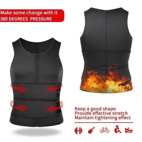 Men’s Double Belt Sauna Shaper Vest | by Anwer Fancy | Worldwide Shipping