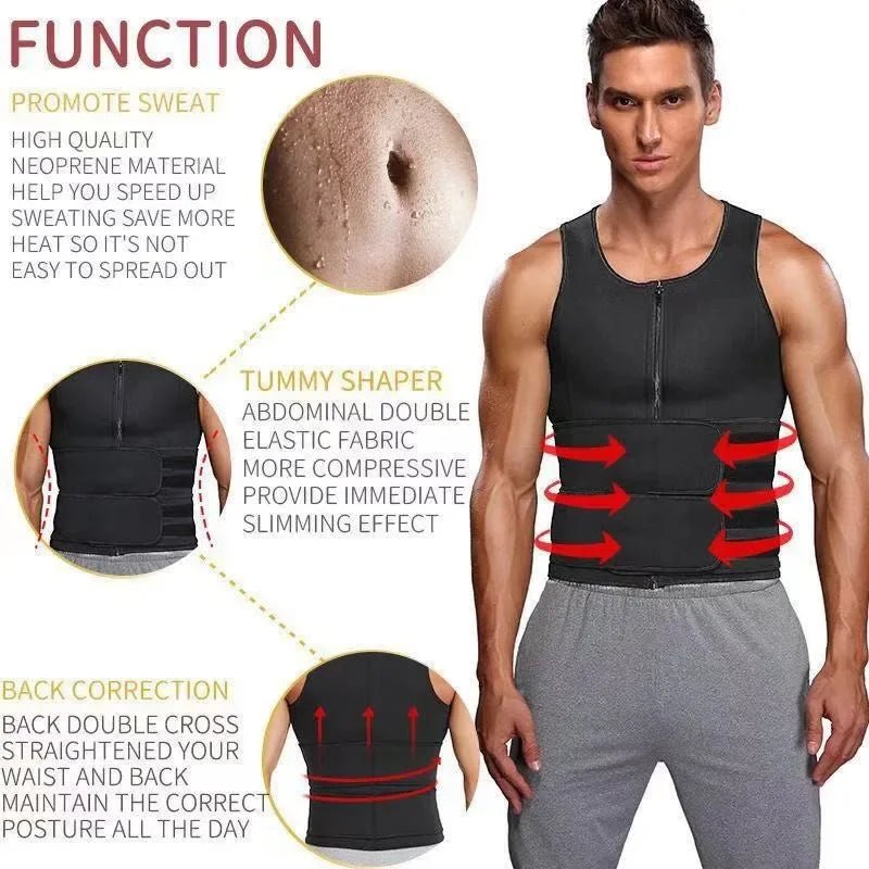 Men’s Double Belt Sauna Shaper Vest | by Anwer Fancy | Worldwide Shipping