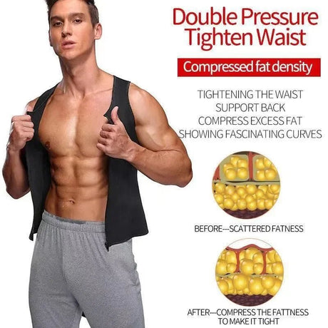 Men’s Double Belt Sauna Shaper Vest | by Anwer Fancy | Worldwide Shipping