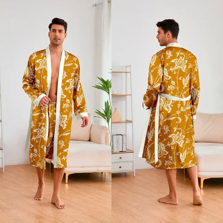 Men’s Leopard Satin Bathrobe Set | Men's Loungewear by Anwer Fancy | Worldwide Shipping