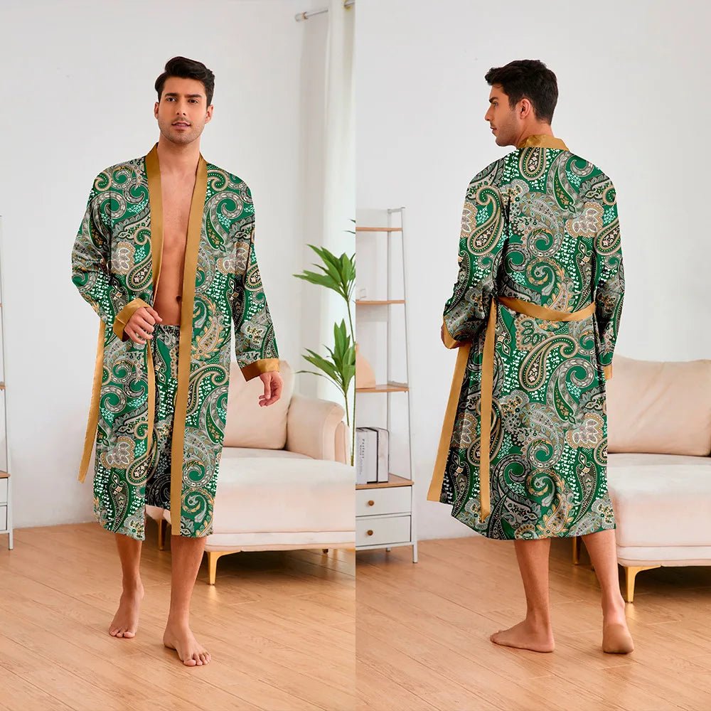 Men’s Leopard Satin Bathrobe Set | Men's Loungewear by Anwer Fancy | Worldwide Shipping