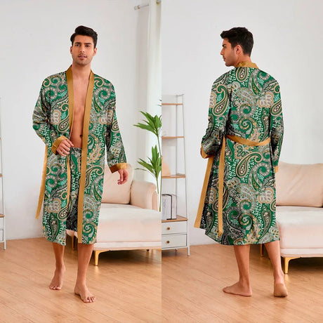 Men’s Leopard Satin Bathrobe Set | Men's Loungewear by Anwer Fancy | Worldwide Shipping